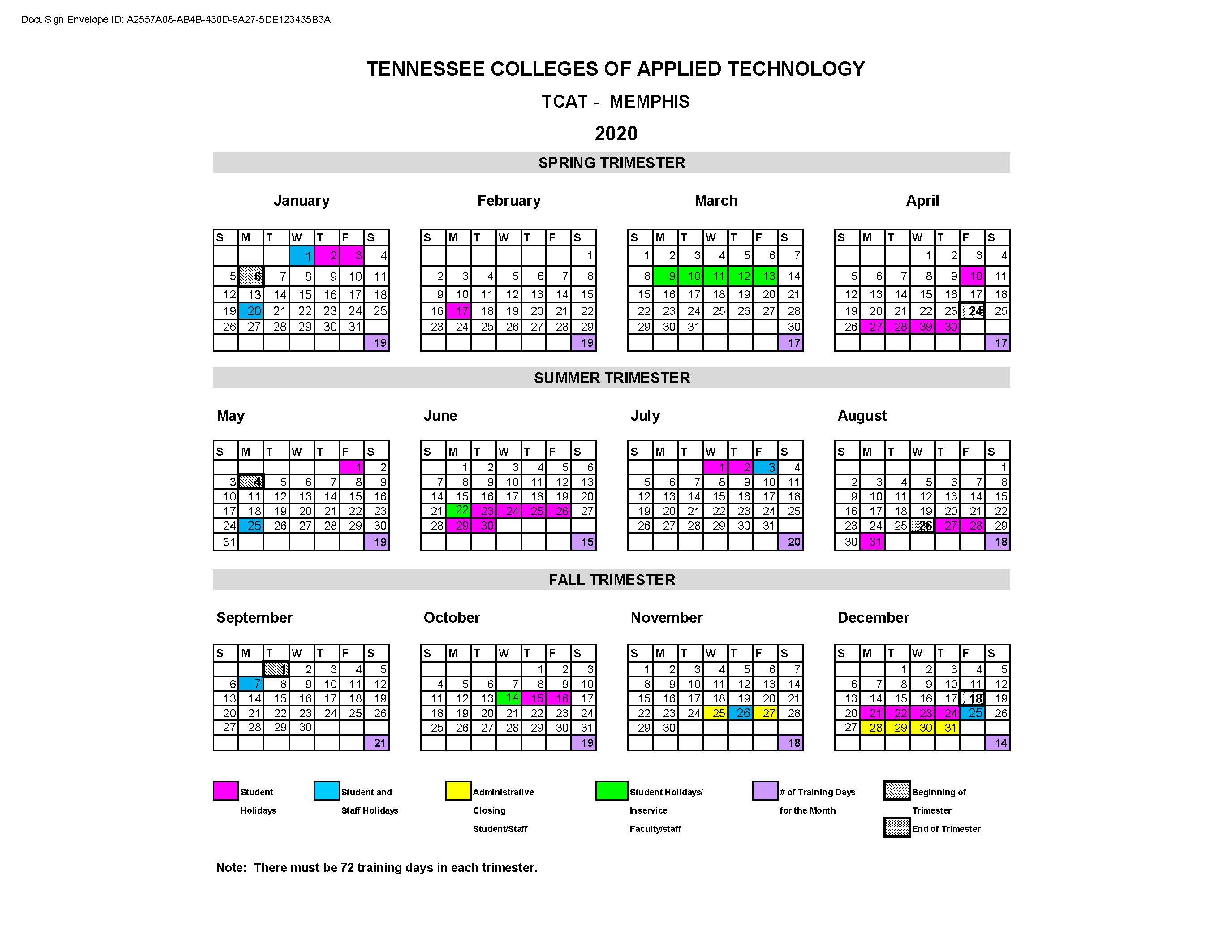 2020 Operating Calendar TCAT Memphis | TCAT Memphis 2020 Operating Calendar TCAT Memphis | TCAT Memphis